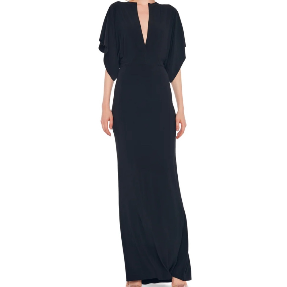 NORMA KAMALI OBIE GOWN BLACK SIZE L